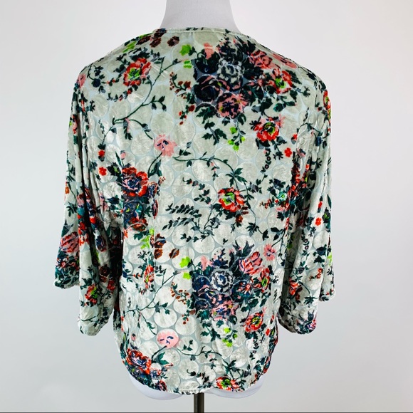 Anthropologie Maeve Velvet Floral Umi Wrap Top XS - Picture 7 of 8